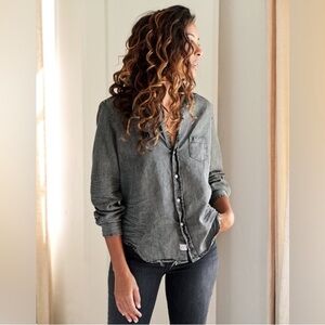 Frank & Eileen Fray Barry shirt in mineral gray dark wash s & m